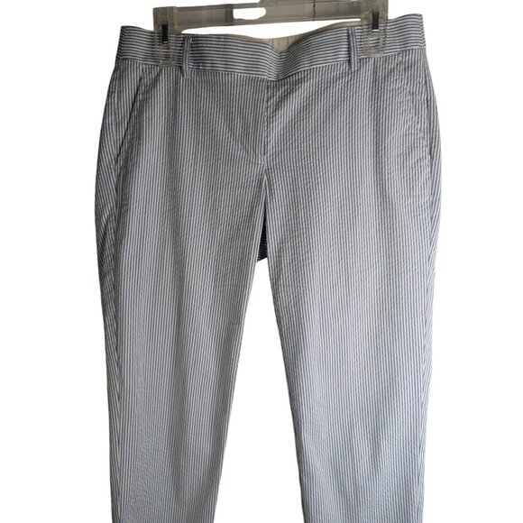 J.Crew Seersucker Pants Womens Sz 6  25" Inseam Cropped Coastal Chic Preppy - Picture 5 of 11